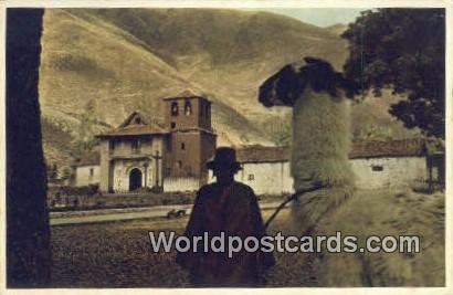 Indio con Llama, Native Andahuaylas, Peru Unused 