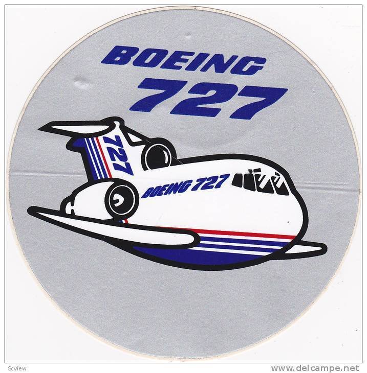 Boening 727 luggage sticker , 60-70s