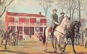 Vintage Postcard General Robert E. Lee & Col. Charles Marshall Traveler Artwork