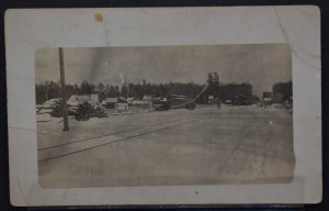 Winter Town Scene - RPPC Azo