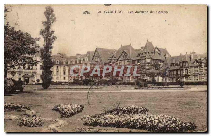 Old Postcard Cabourg Jardins du Casino