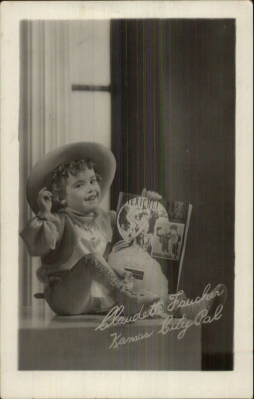 Little Cowgirl Child Performer Claudette Faucher Kansas City Pal RPPC