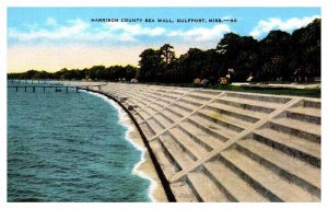 Postcard PIER SCENE Gulfport Mississippi MS AS5945