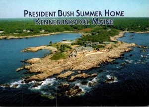 Maine Kennebunkport Aerial View Of The President George Walker Bush Summer Ho...
