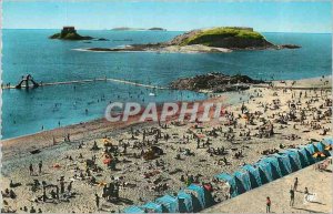 Modern Postcard St Malo Cite Corsaire The Good backup Beach and Pool Grand Be...