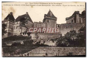 Old Postcard Chateau De Biron And His Remparts Amid Watchtower