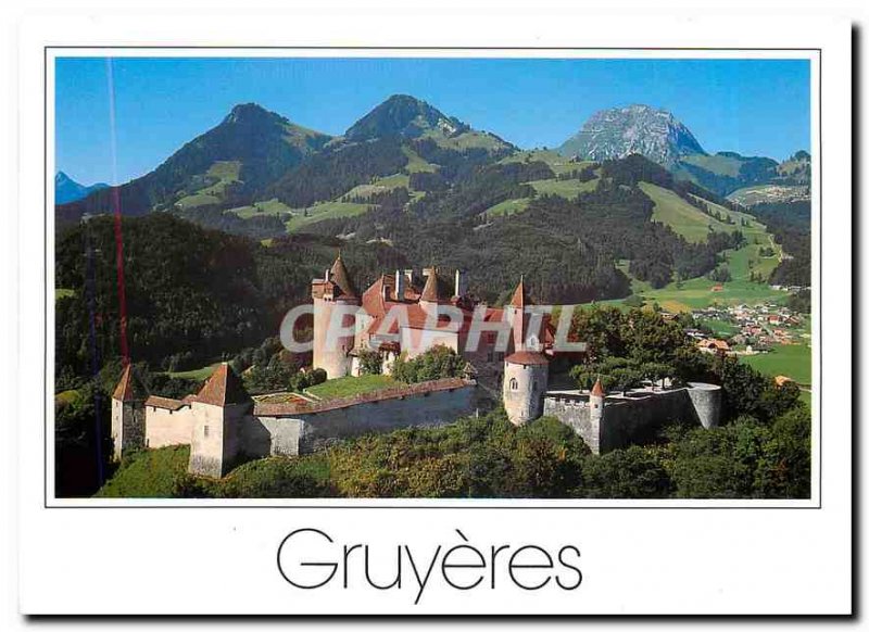 Modern Postcard Gruyeres Castle Gruyeres with the Moleson