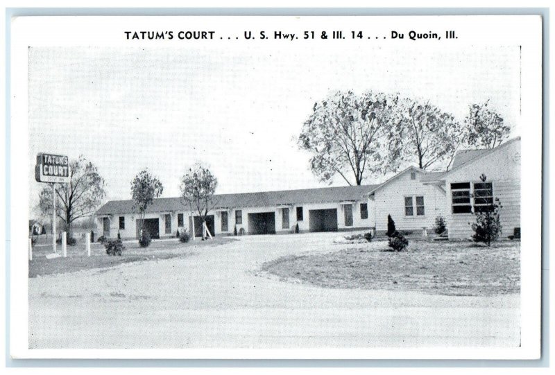 c1920's Tatum's Court Hotel & Restaurant Cottages Du Quoin Illinois IL Postcard