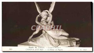 Old Postcard Louvre Museum Modern sculpture Canova L & # 39amour and Psyche