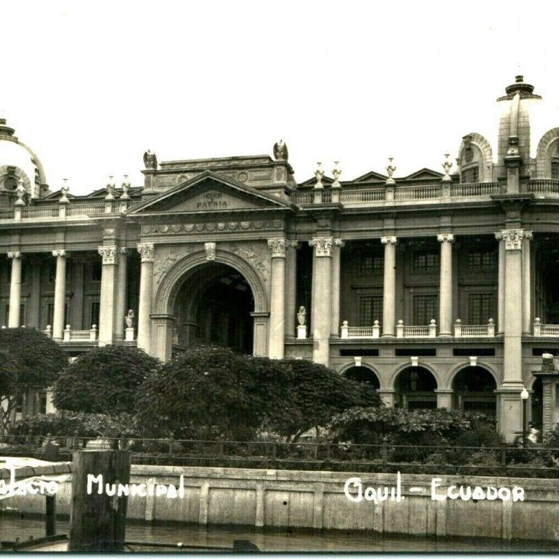 1950s Guayaquil Ecuador Palacio Municipal Real Photo RPPC Government Building A5