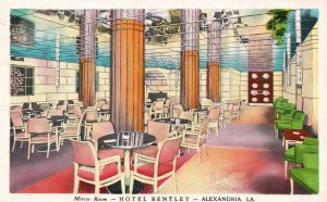 Vintage Postcard 1950's Mirror Room Hotel Bentley Modern Alexandria Louisiana LA