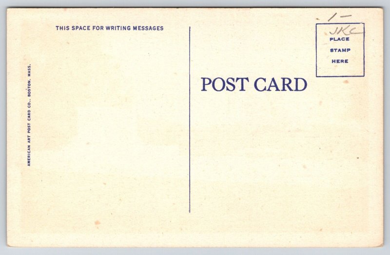 Linen~Pierce Memorial @ Public Library Bangor Maine~Vintage Postcard