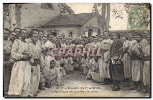 Old Postcard Army's 11th Company, 1st Zouaves L & # potato 39epluchage