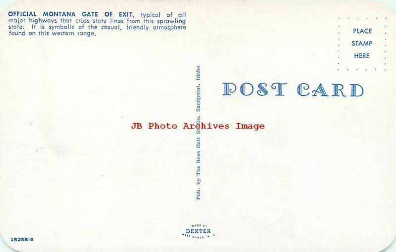 MT, Lookout Pass, Montana, Gate Exit, Stateline Cowboy, Dexter Press No 18258-B