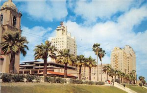 Corpus Christi Texas 1950s Postcard White Plaza & Driscoll Hotels