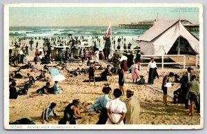 Atlantic City New Jersey~Bathing Hour on Beach~Tent~1908 Detroit Pub Postcard