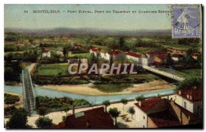 Old Postcard Montelimar Eiffel Bridge Bridge From Tramway And District Espour