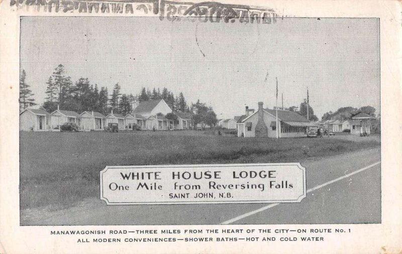 St John New Brunswick Canada White House Lodge Vintage Postcard AA15240