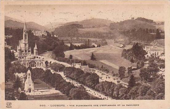 France Lourdes Vue Plongeante sur L'Esplanade et la Basiliqur