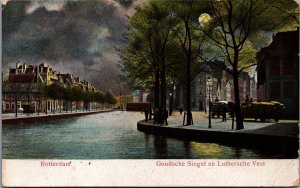 Netherlands Rotterdam Goudsesingel en Lutherse Vest Vintage Postcard 04.09