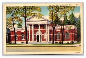 Vintage 1943 Linen Postcard Ferguson Library Stamford Connecticut Posted