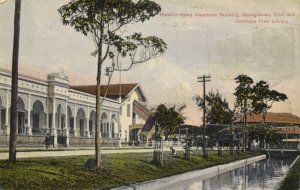 british guiana, Guyana, GEORGETOWN, Club & Carnegie Free Library (1919) Postcard