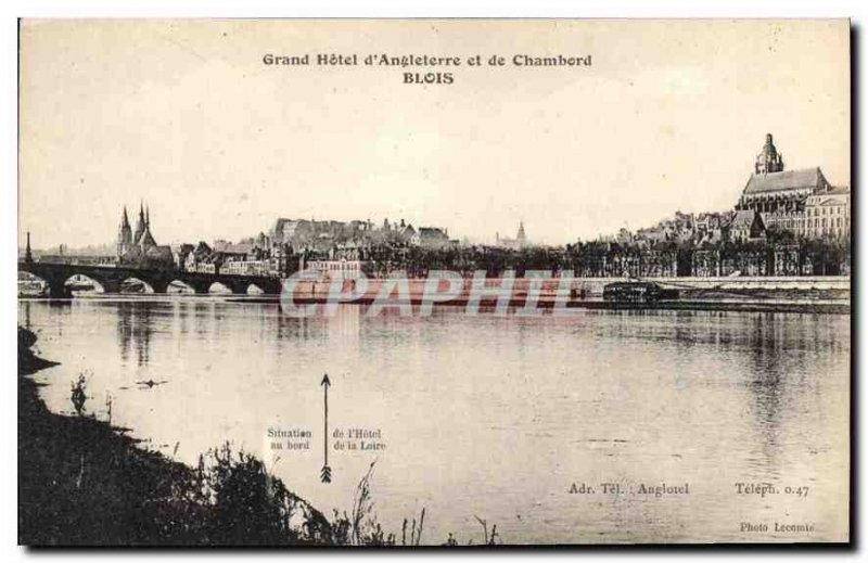 Postcard Old Grand Hotel d'Angleterre Blois and Chambord