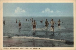 Prince Edward Island Beach Scene Men Vintage Swimsuits Vintage Postcard