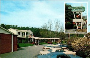 Asheville NC North Carolina TOWN MOTOR LODGE MOTEL~Lloyd Abee  ROADSIDE Postcard