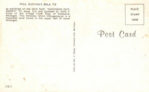 Vintage Postcard Paul Bunyan's Bola Tie Village Craft Shop Onekama Michigan MI