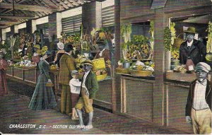 Charleston SC Old Market, Fruit & Vegetables, Black Americana 1910