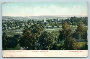 Postcard MD Antietam Sharpsburg Civil War Battlefield National Cemetery c1909 X9