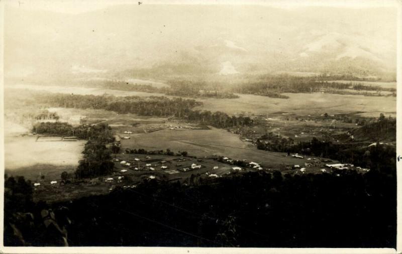 papua new guinea, WAU, Morobe, Panorama from the Power Line (1920s) RPPC