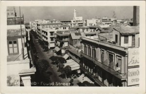 PC EGYPT, PORT SAID, FOUAD STREET, Vintage REAL PHOTO Postcard (b35451)