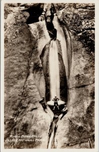 Punchbowl Falls Jasper National Park Alberta AB Three Men CNR RPPC Postcard G89