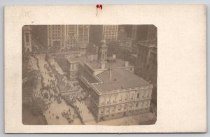 RPPC New York City Hall Aerial View Postcard D23