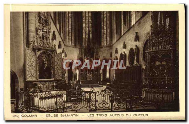 Old Postcard Colmar St. Martin's Church Choir Of The Three Altars