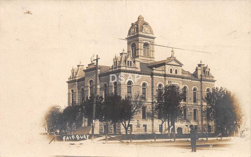 C82/ Fairbury Nebraska Ne Real Photo RPPC Postcard County Court House 1909