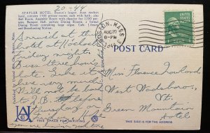 Vintage Postcard 1944 Hotel Statler, Boston, Massachusetts (MA)