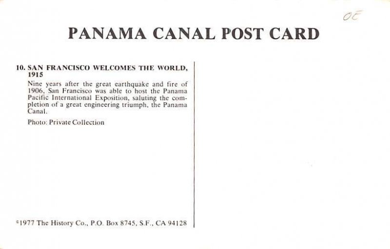 San Francisco welcomes the World 1915 Panama Unused 