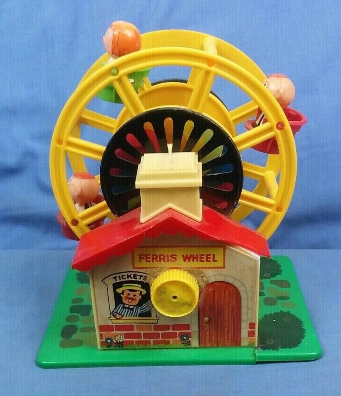 Vintage Plastic Wind Up Musical Ferris Wheel Toy Made In Hong Kong 1970/80s 