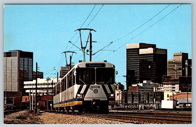 Articulated Train Car, North-East Light Rapid Transit Line, Edmonton AB Postcard
