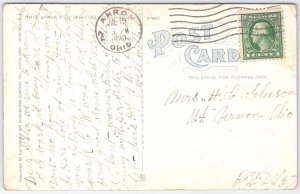 1920 Summit Beach Park Akron Ohio Midway Ferris Wheel Roller Coaster Postcard