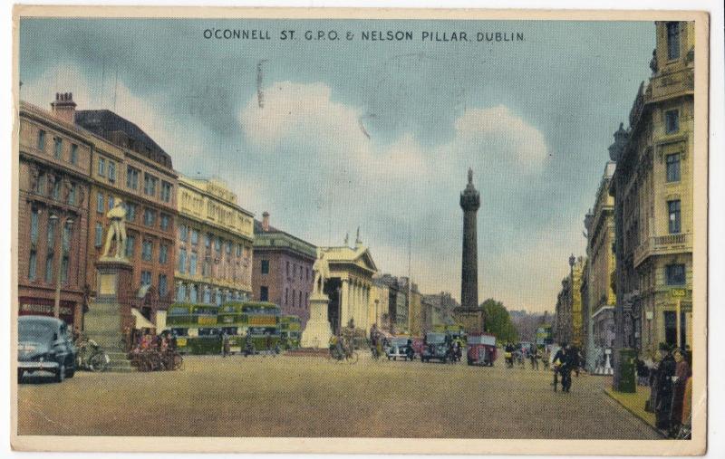 Ireland; Dublin, O Connell St, GPO & Nelson Pillar PPC By Dennis, 1956 PMK 