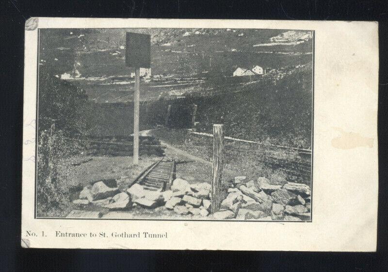 KENMARE NORTH DAKOTA ST. GOTHARD TUNNEL RAILROAD TRAIN VINTAGE POSTCARD ND