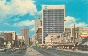 Winnipeg Canada Portage Ave from Edmonton St Chrome Postcard Unused