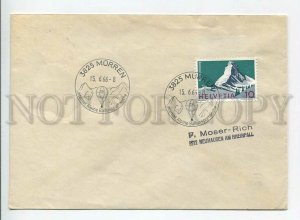 445028 Switzerland 1966 cancellations Murren Alpine mail in a hot air balloon