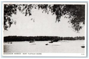 1947 View Of Boat Flotilla Scene Henderson Harbor New York NY Vintage Postcard