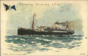 Hamburg-Amerika Hamburg Amerika Line Steamship #945 c1910 Postcard