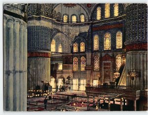 Postcard Interior of Blue Mosque, Istanbul, Turkey